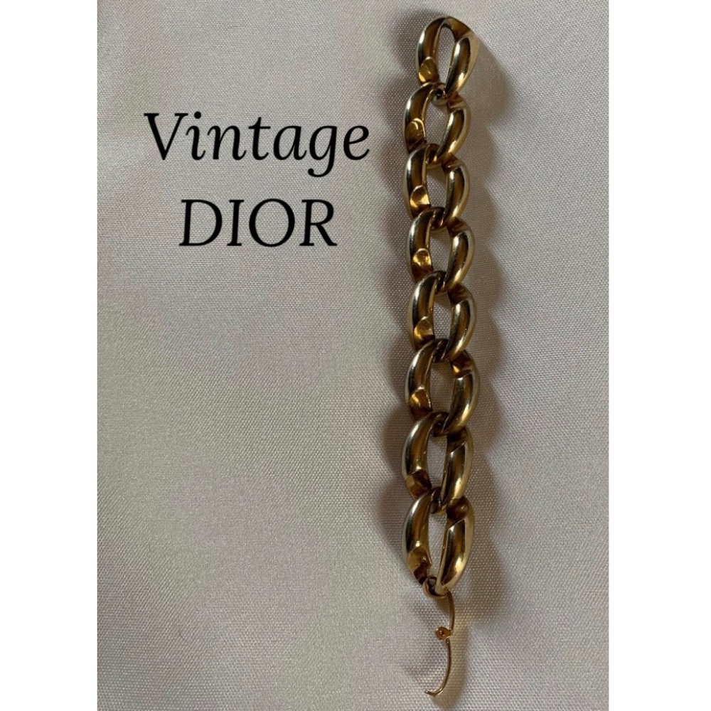 🎉Host Pick🎉.Dior Vintage Antique Gold Curb Link Chain Bracelet!